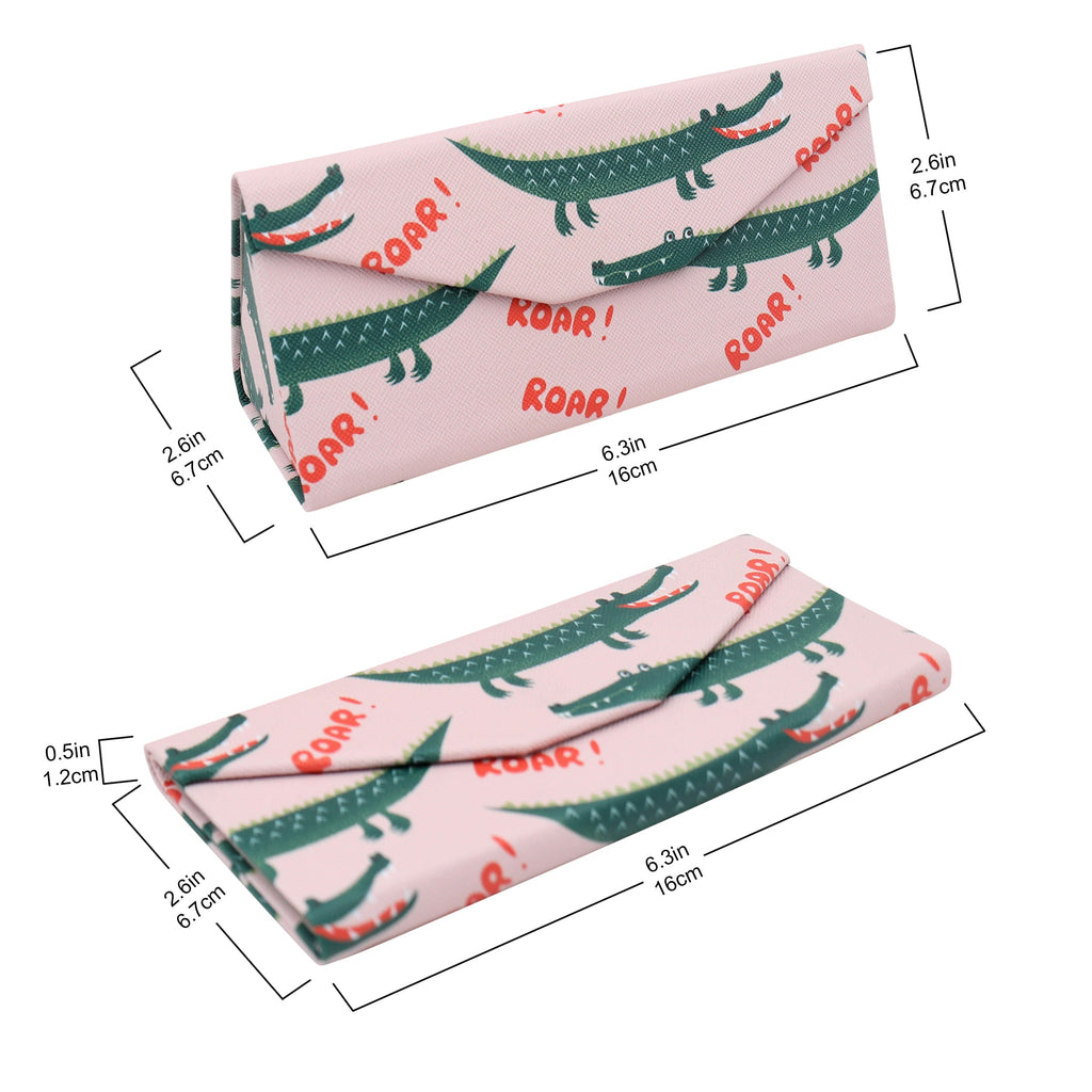 Crocodile Print Vegan Leather Glasses Case