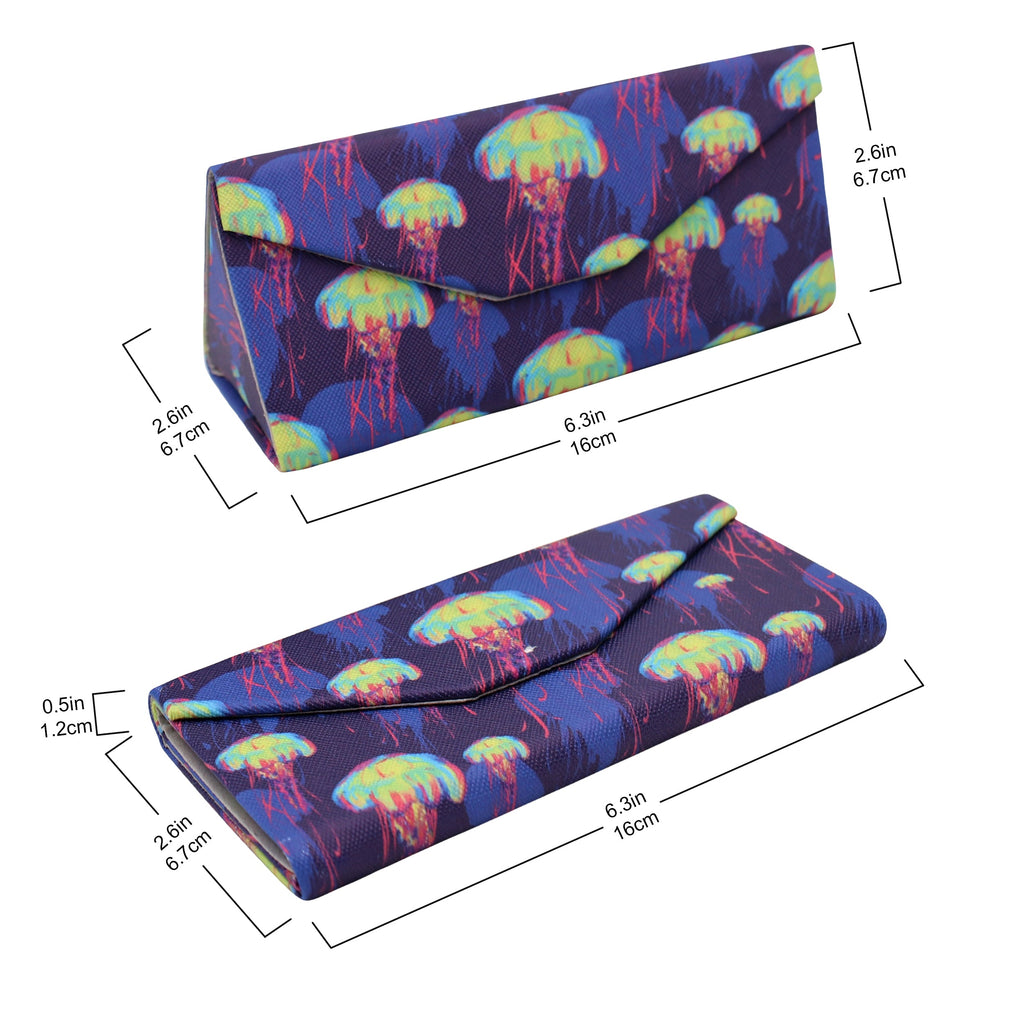Jellyfish Print Vegan Leather Glasses Case