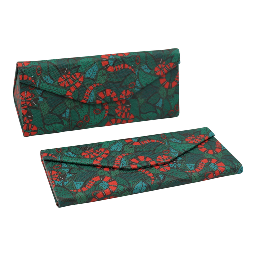 Snake Print Vegan Leather Glasses Case