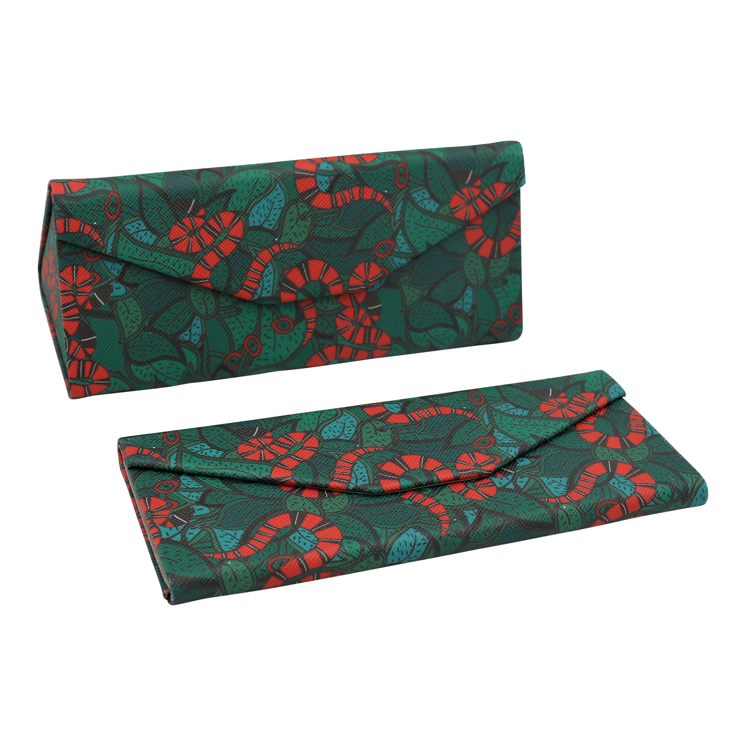 Snake Print Vegan Leather Glasses Case