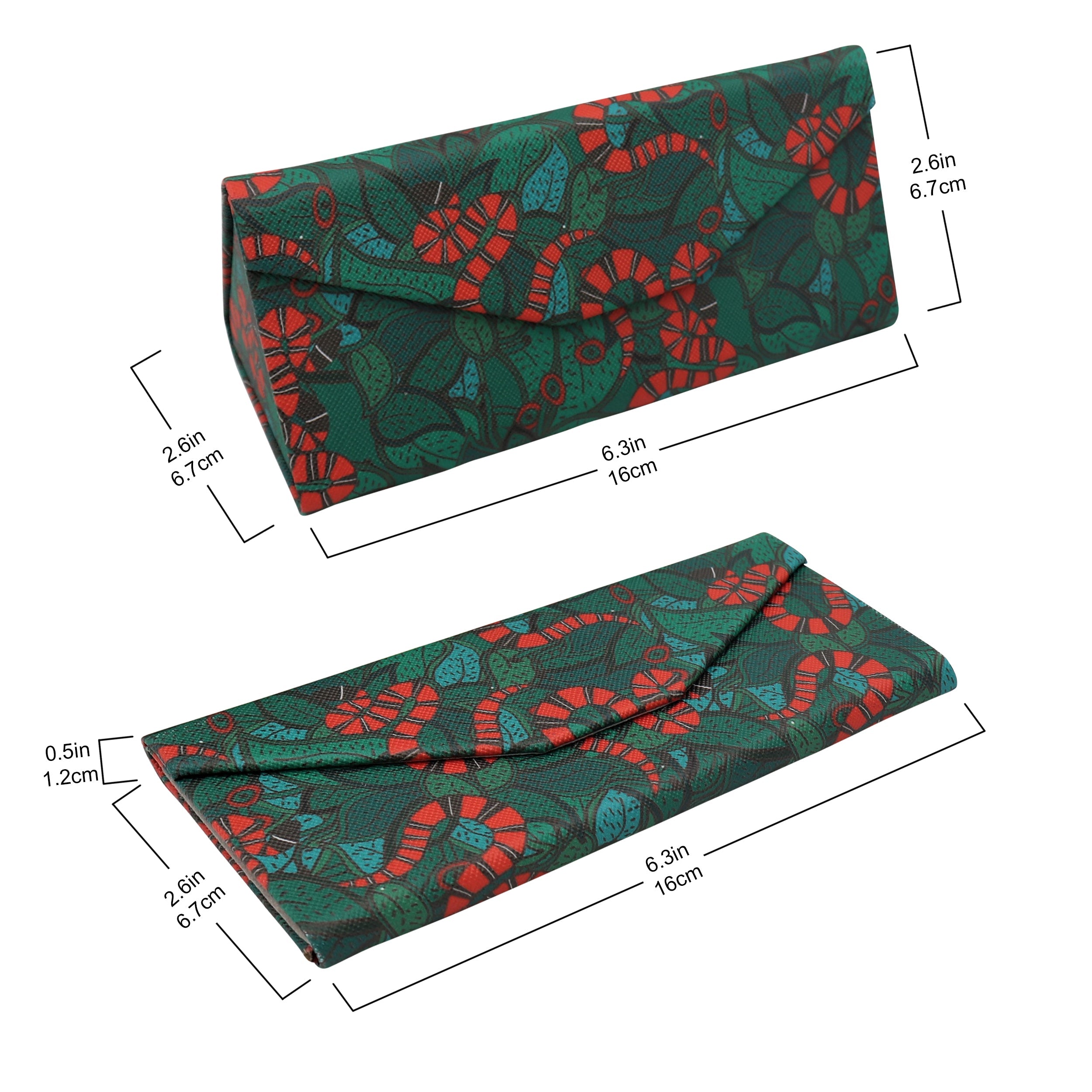 Snake Print Vegan Leather Glasses Case