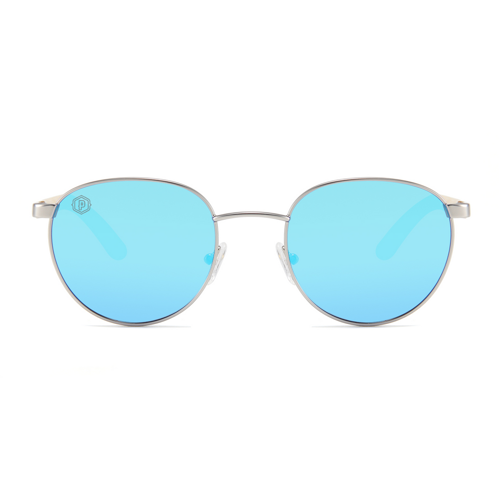 Handmade Papago Azule Onofres sunglasses with recycled wooden frames, featuring a sleek front view and natural wood grain details.