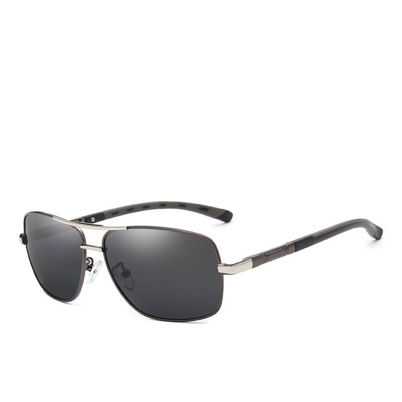 Stevvex Kingseven aluminum polarized mirror sunglasses with reflective lenses and sleek frame design.