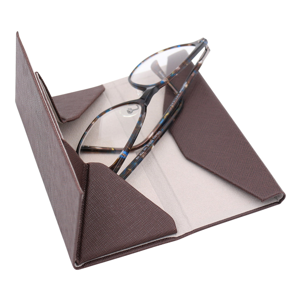 Chocolate Vegan Leather Glasses Case