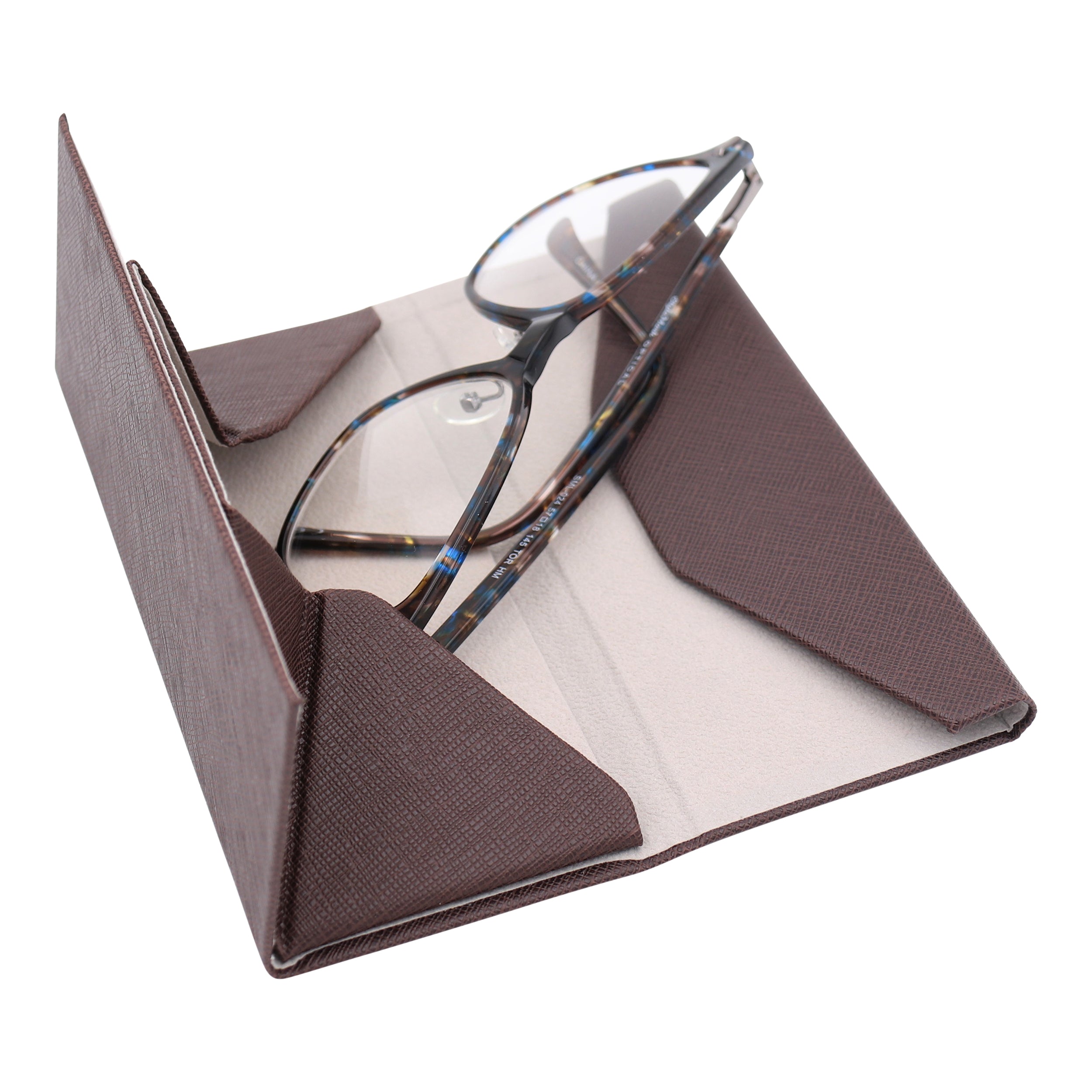 Chocolate Vegan Leather Glasses Case