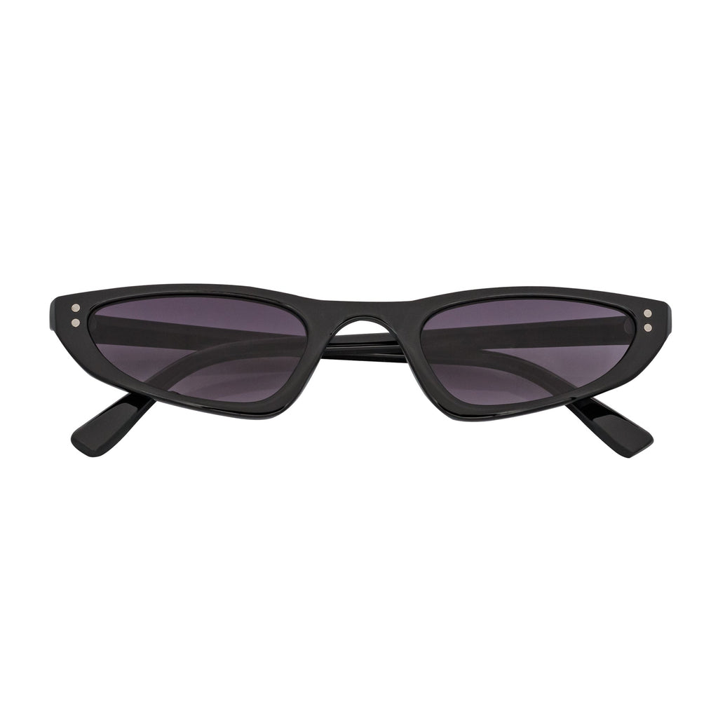 Burmese Retro Hexagonal Cat Eye Sunglasses – Black / Lavender