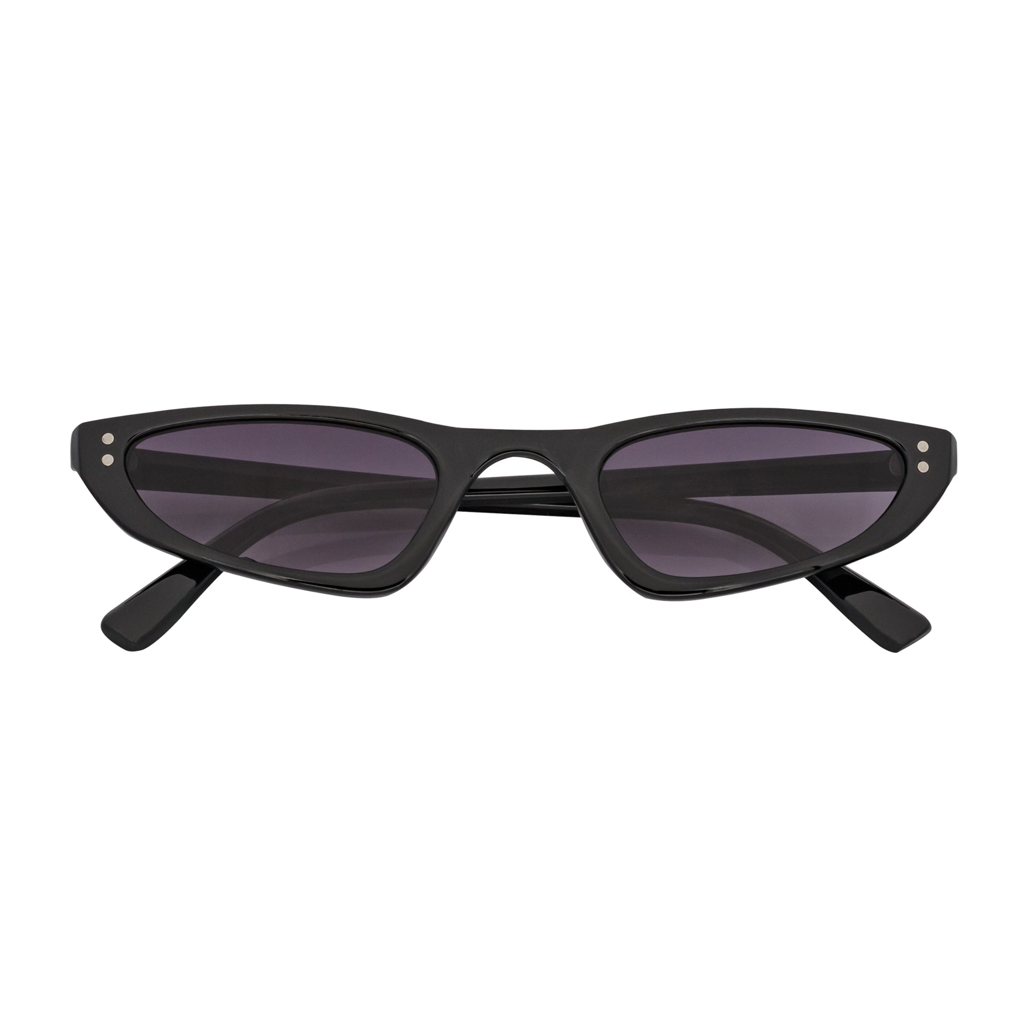 Burmese Retro Hexagonal Cat Eye Sunglasses – Black / Lavender