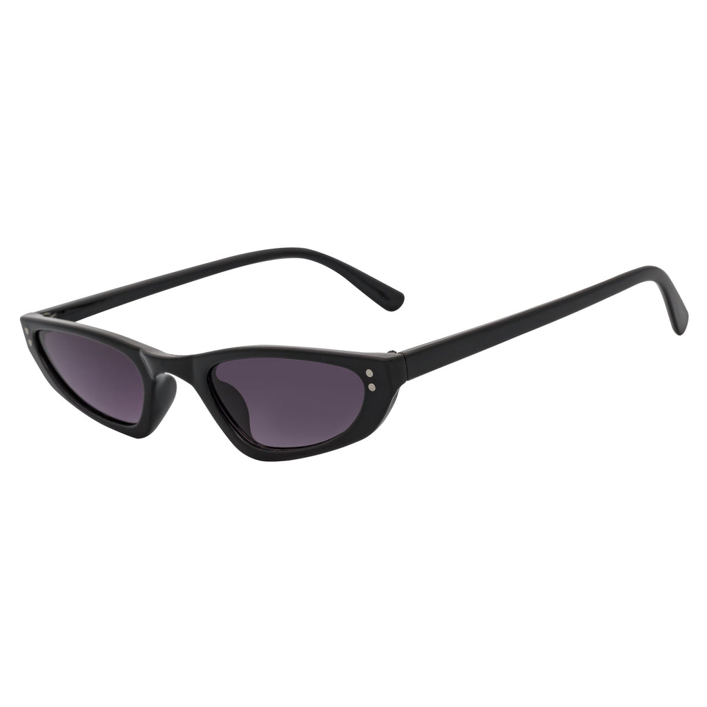 Burmese Retro Hexagonal Cat Eye Sunglasses – Black / Lavender