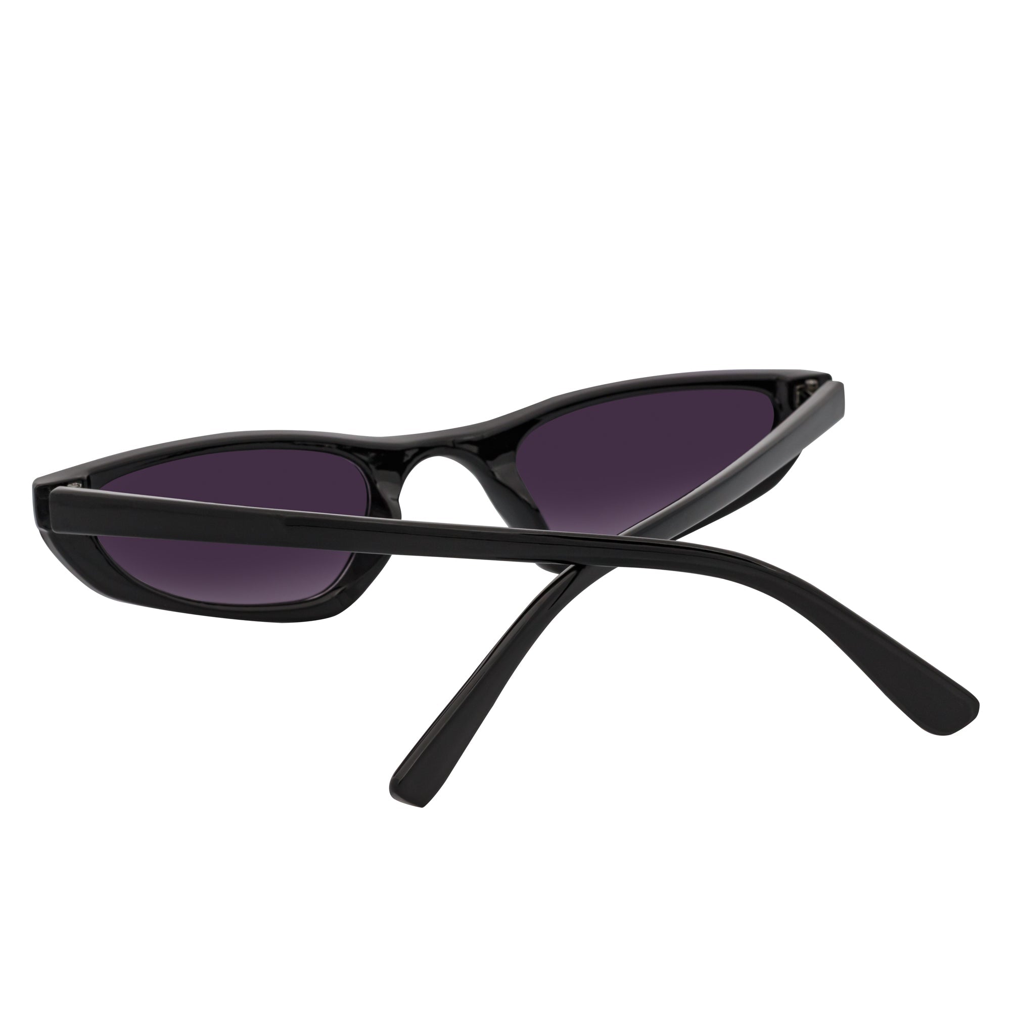 Burmese Retro Hexagonal Cat Eye Sunglasses – Black / Lavender