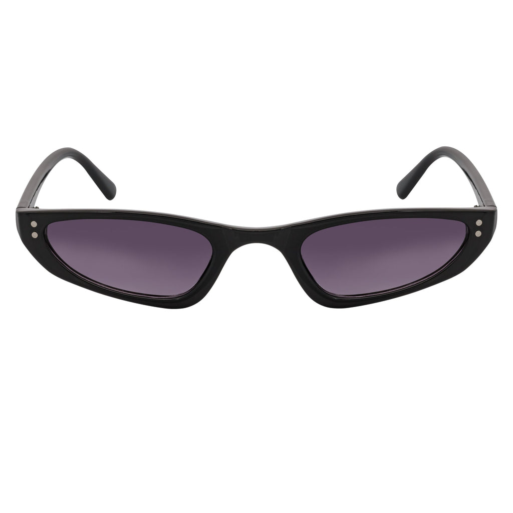 Burmese Retro Hexagonal Cat Eye Sunglasses – Black / Lavender