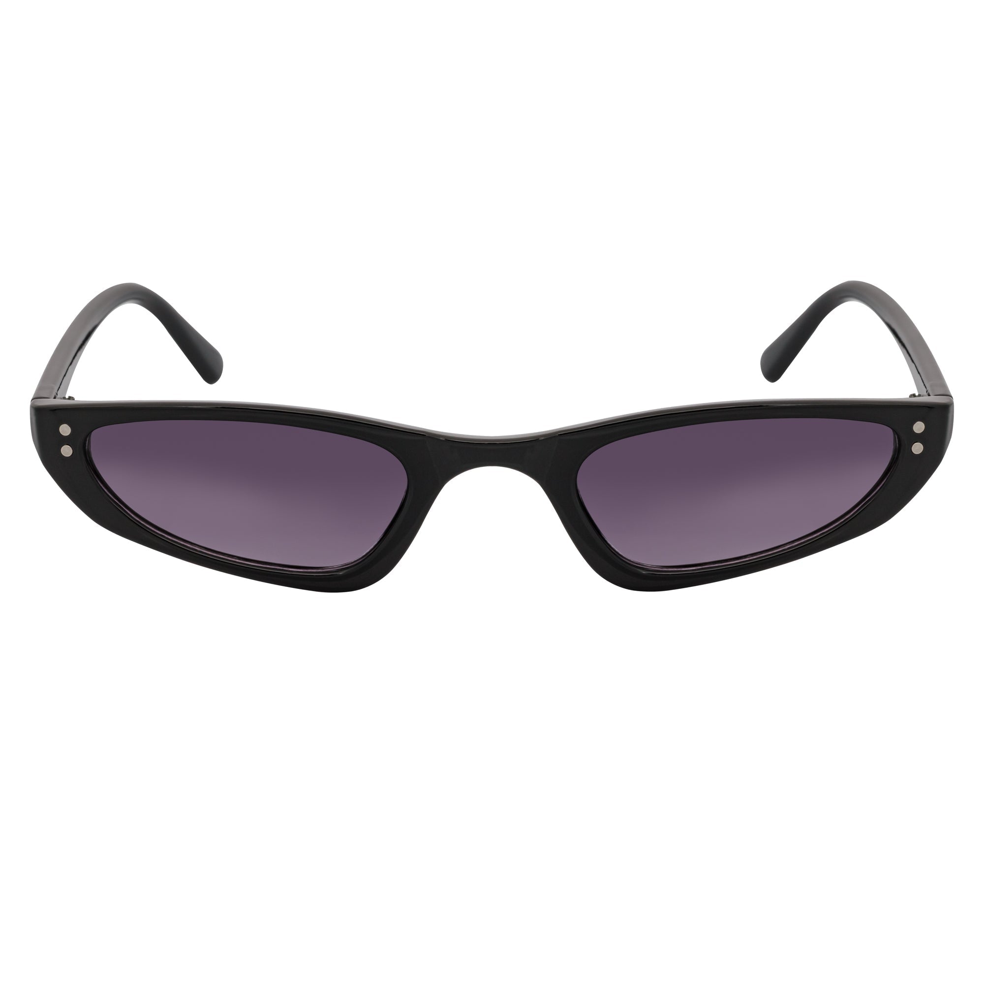 Burmese Retro Hexagonal Cat Eye Sunglasses – Black / Lavender