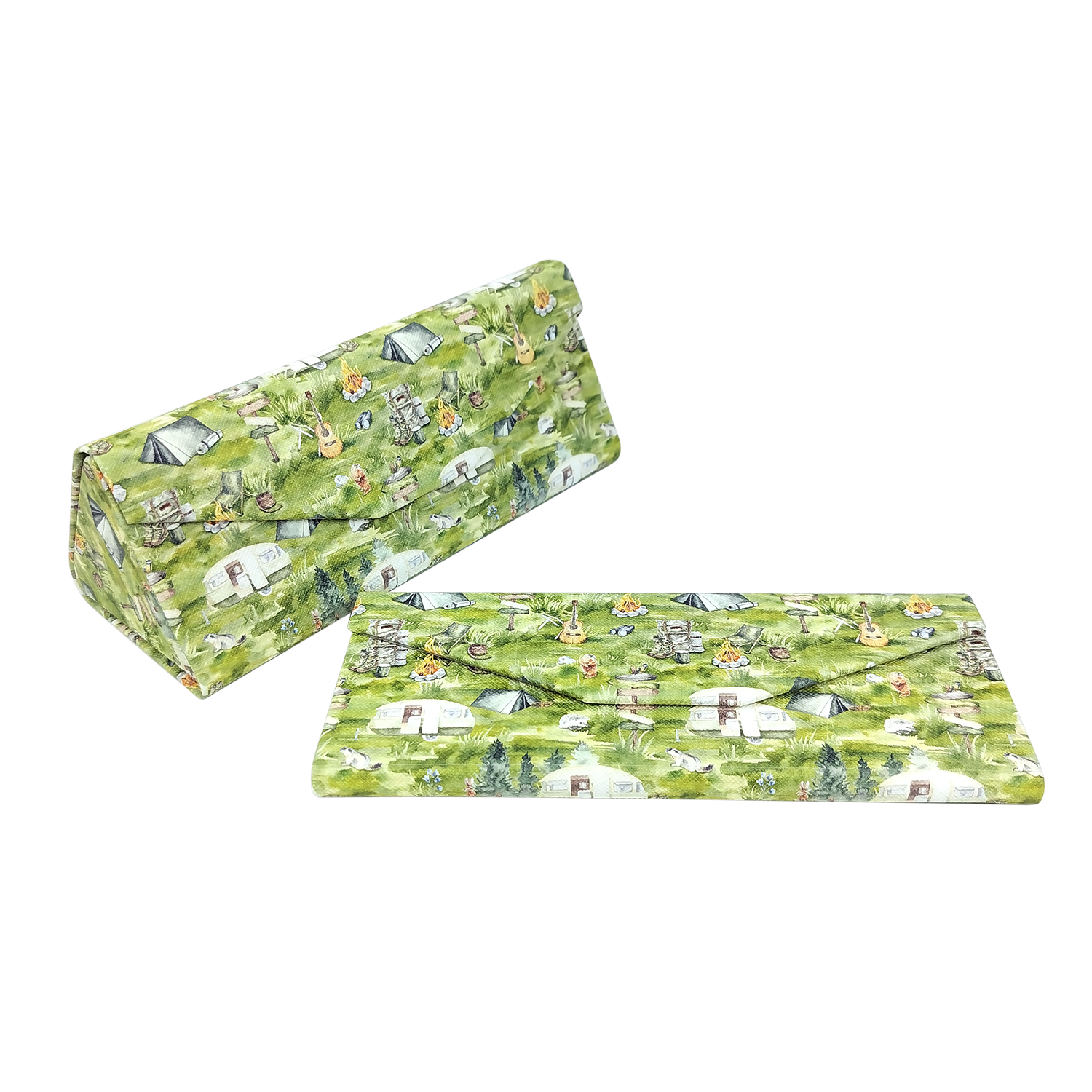 Camping Trip Print Vegan Leather Glasses Case