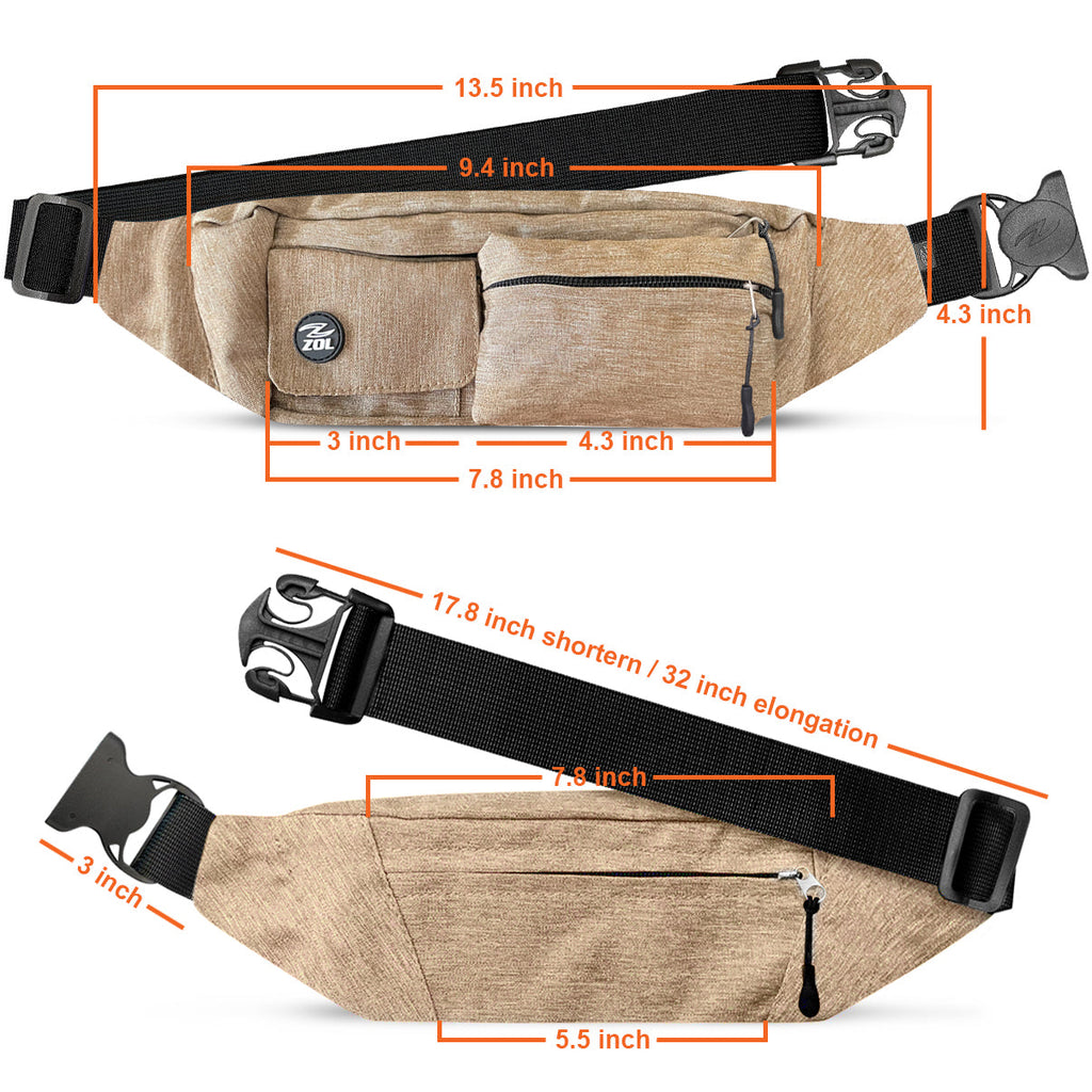 Zol Adventure Waist Bag – Sunglass Storage & Multi-Pocket Fanny Pack