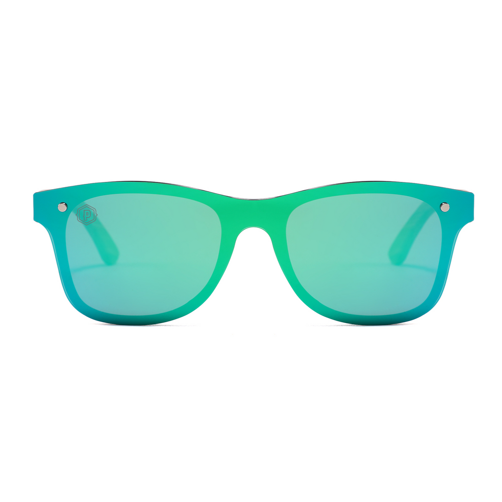 Papago Cerulean Ventures handmade recycled wooden sunglasses with a natural finish and stylish design.