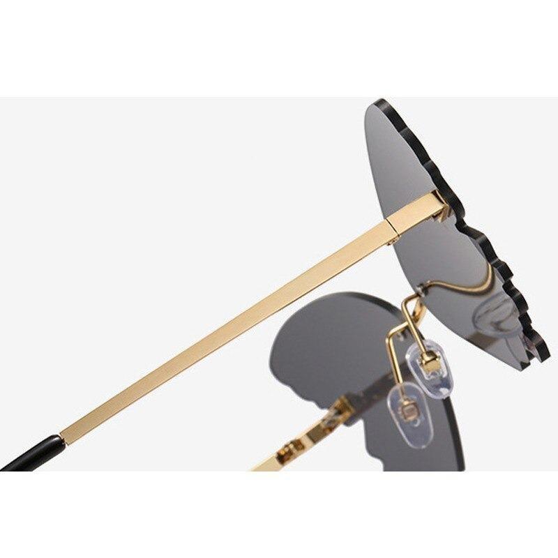 Stevvex Oversized Butterfly Rimless Sunglasses – UV400 Women