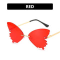 Stevvex Oversized Butterfly Rimless Sunglasses – UV400 Women