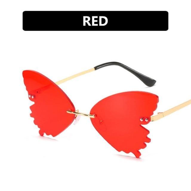 Stevvex Oversized Butterfly Rimless Sunglasses – UV400 Women