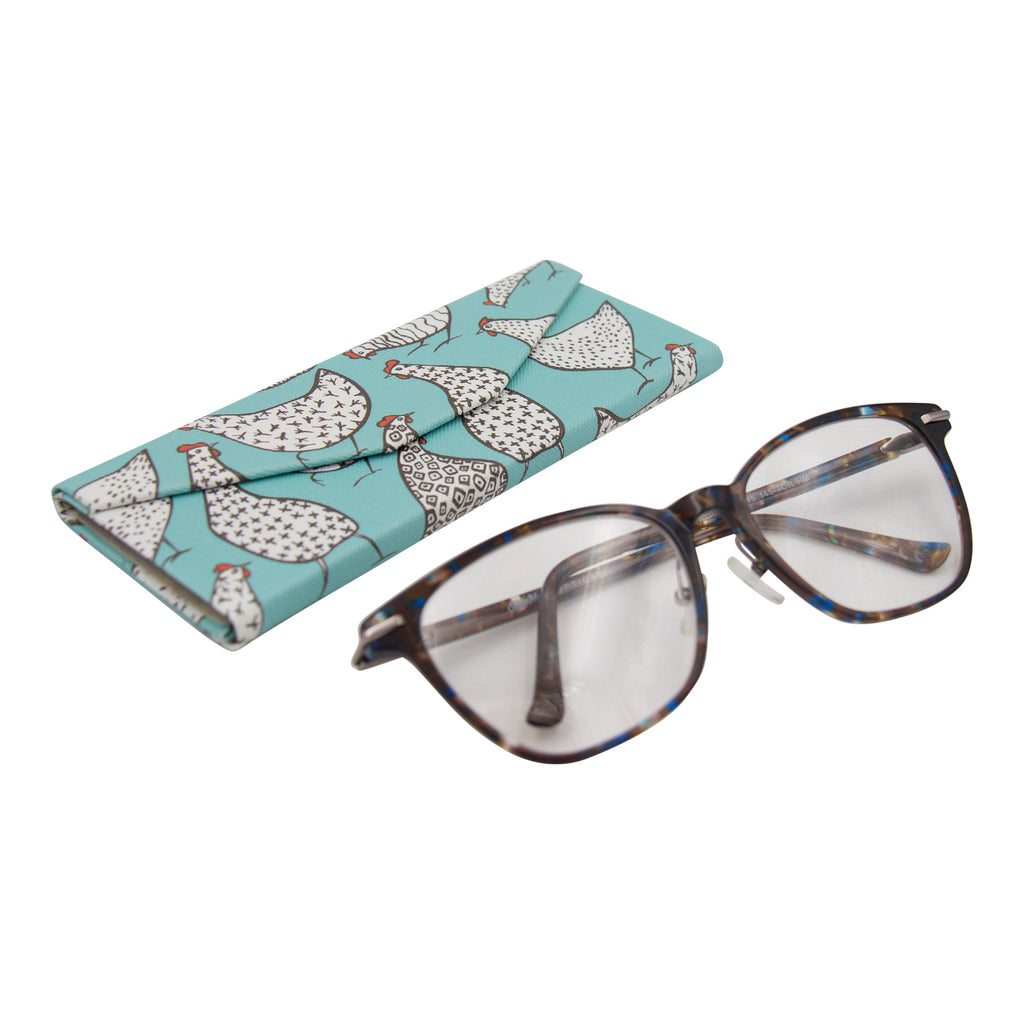 Chicken Print Vegan Leather Glasses Case