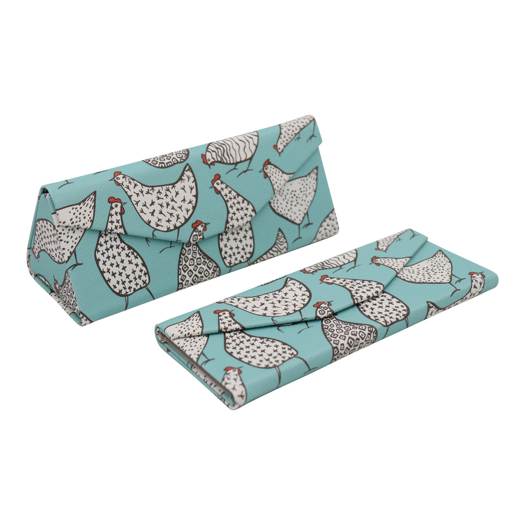 Chicken Print Vegan Leather Glasses Case