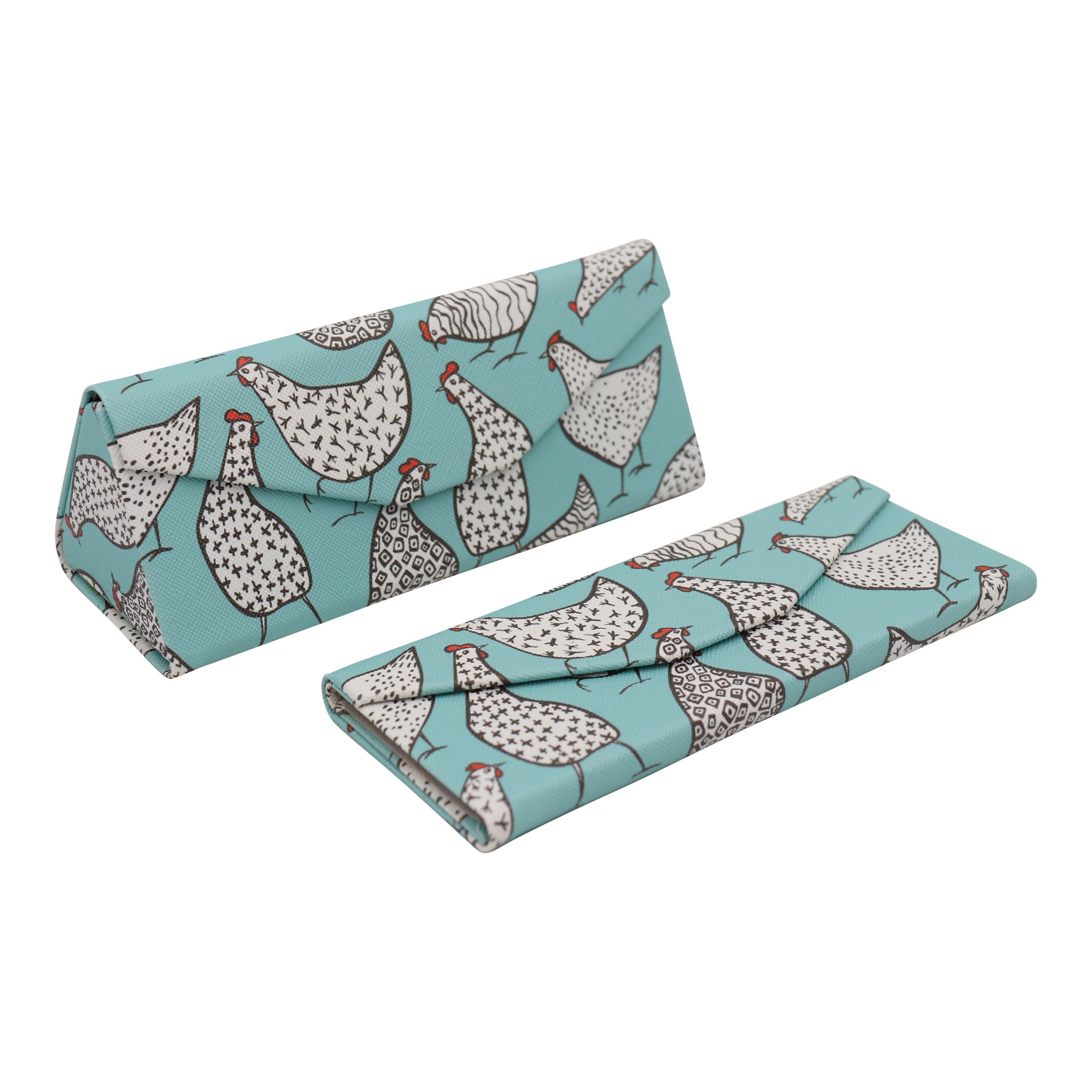 Chicken Print Vegan Leather Glasses Case