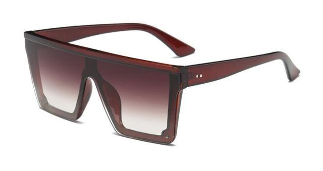 Stevvex Oversized Flat Top Square Mirror Sunglasses – UV400 8 Colors