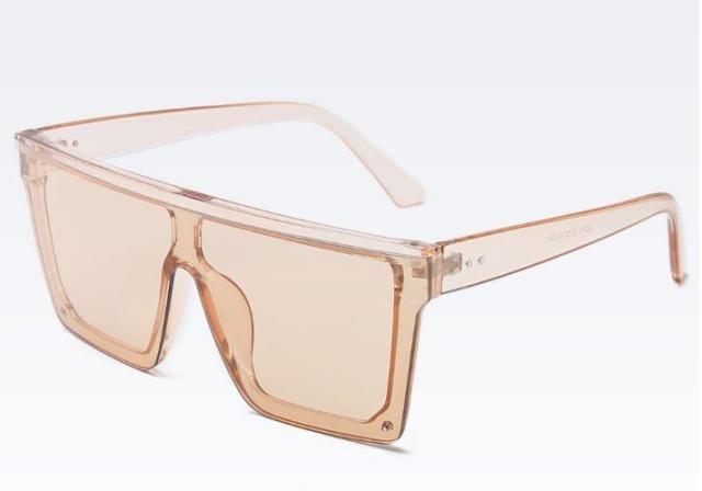 Stevvex Oversized Flat Top Square Mirror Sunglasses – UV400 8 Colors