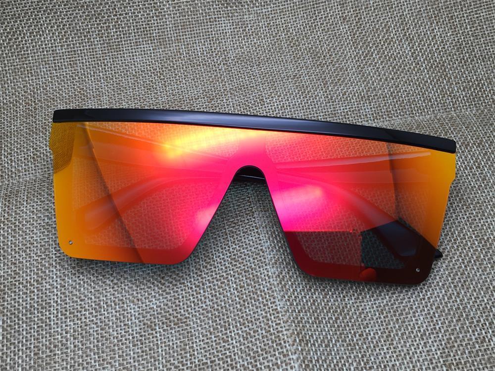 Stevvex Oversized Flat Top Square Mirror Sunglasses – UV400 8 Colors