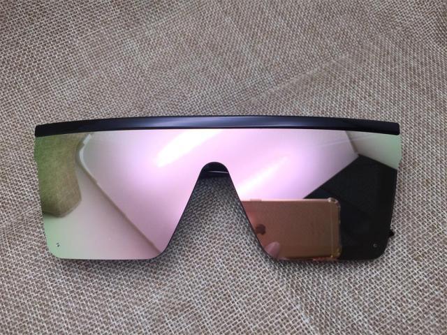 Stevvex Oversized Flat Top Square Mirror Sunglasses – UV400 8 Colors