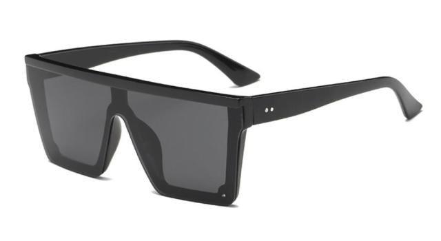 Stevvex Oversized Flat Top Square Mirror Sunglasses – UV400 8 Colors