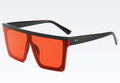 Stevvex Oversized Flat Top Square Mirror Sunglasses – UV400 8 Colors