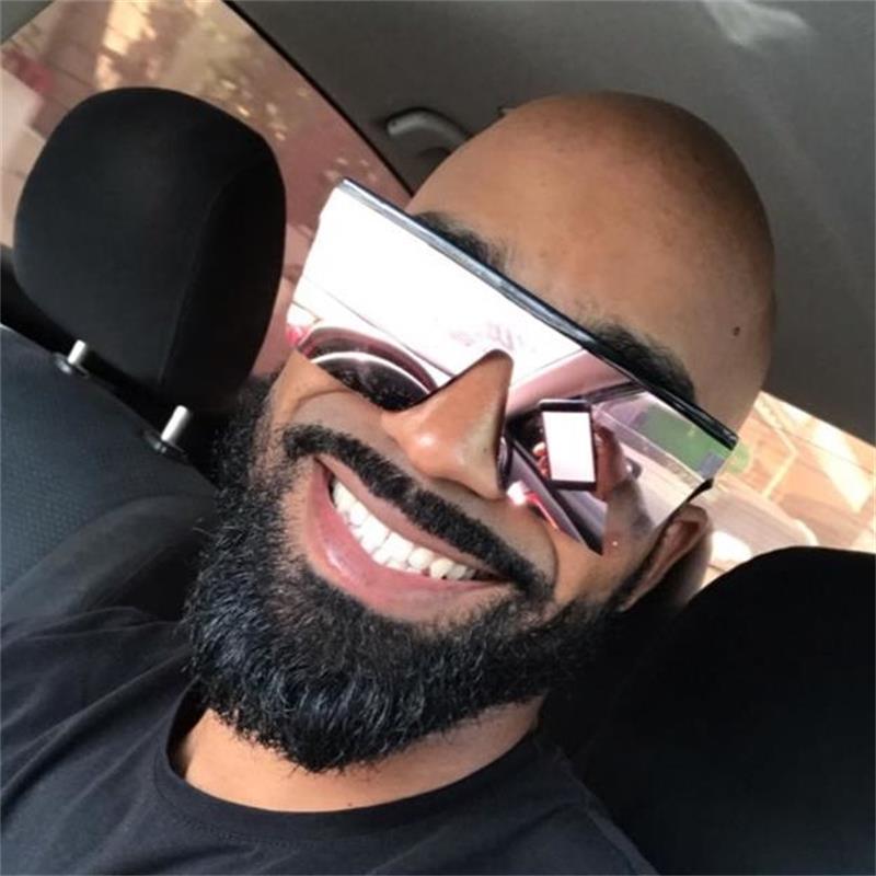 Stevvex Oversized Flat Top Square Mirror Sunglasses – UV400 8 Colors