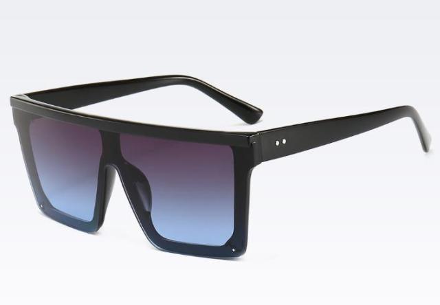 Stevvex Oversized Flat Top Square Mirror Sunglasses – UV400 8 Colors