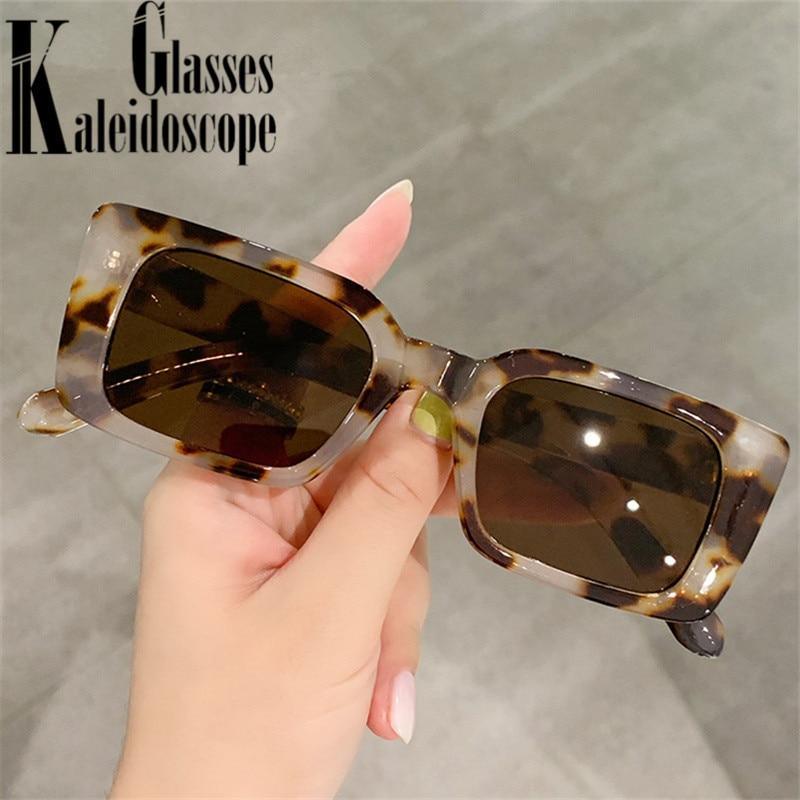 Stevvex Classic Rectangle Thick Frame Sunglasses – UV400 Retro