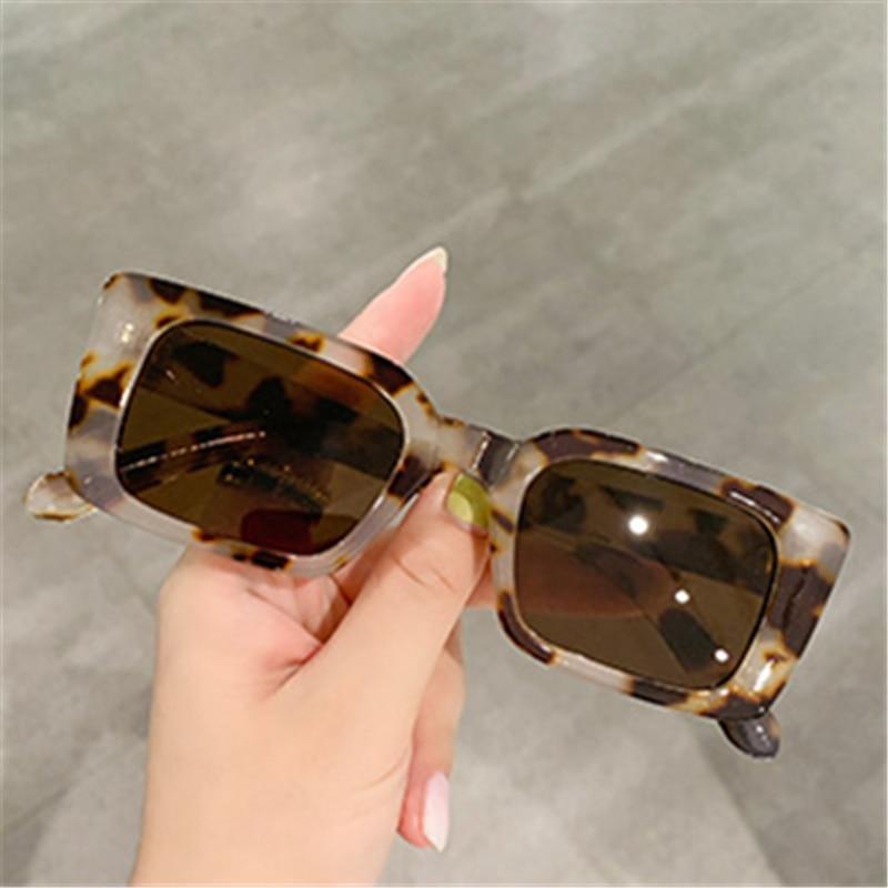 Stevvex Classic Rectangle Thick Frame Sunglasses – UV400 Retro