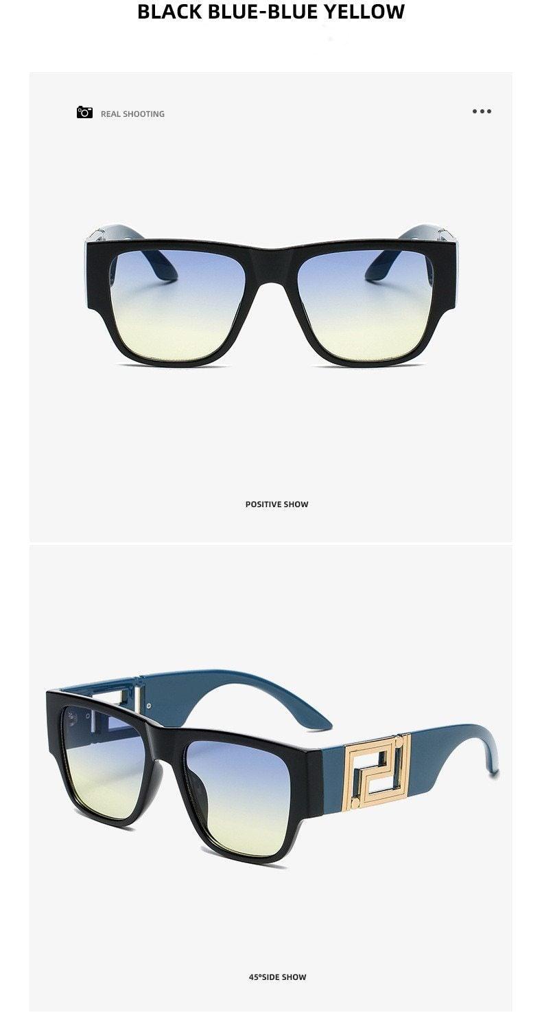 Stevvex Oversized Square Vintage Sunglasses – UV400 Fashion