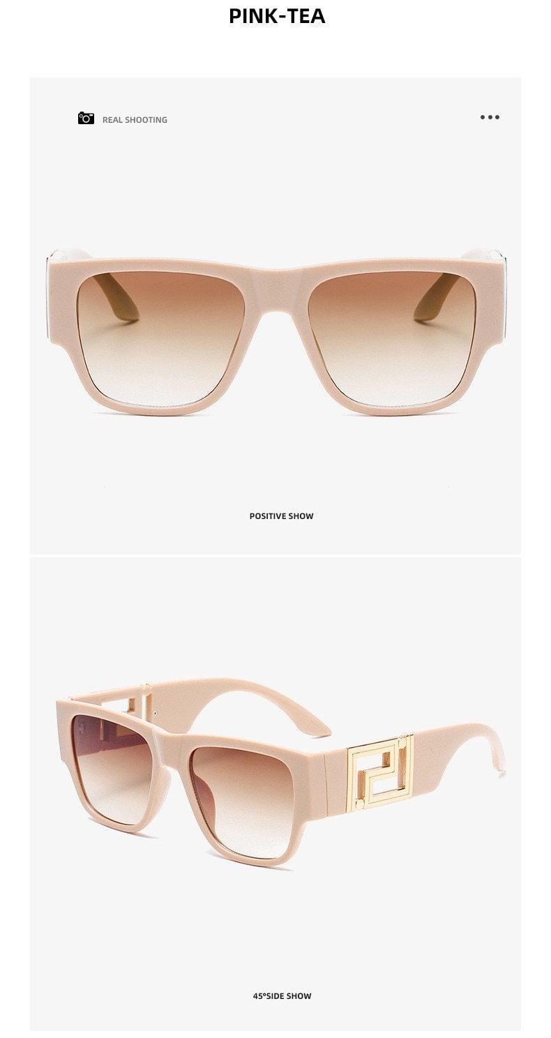 Stevvex Oversized Square Vintage Sunglasses – UV400 Fashion