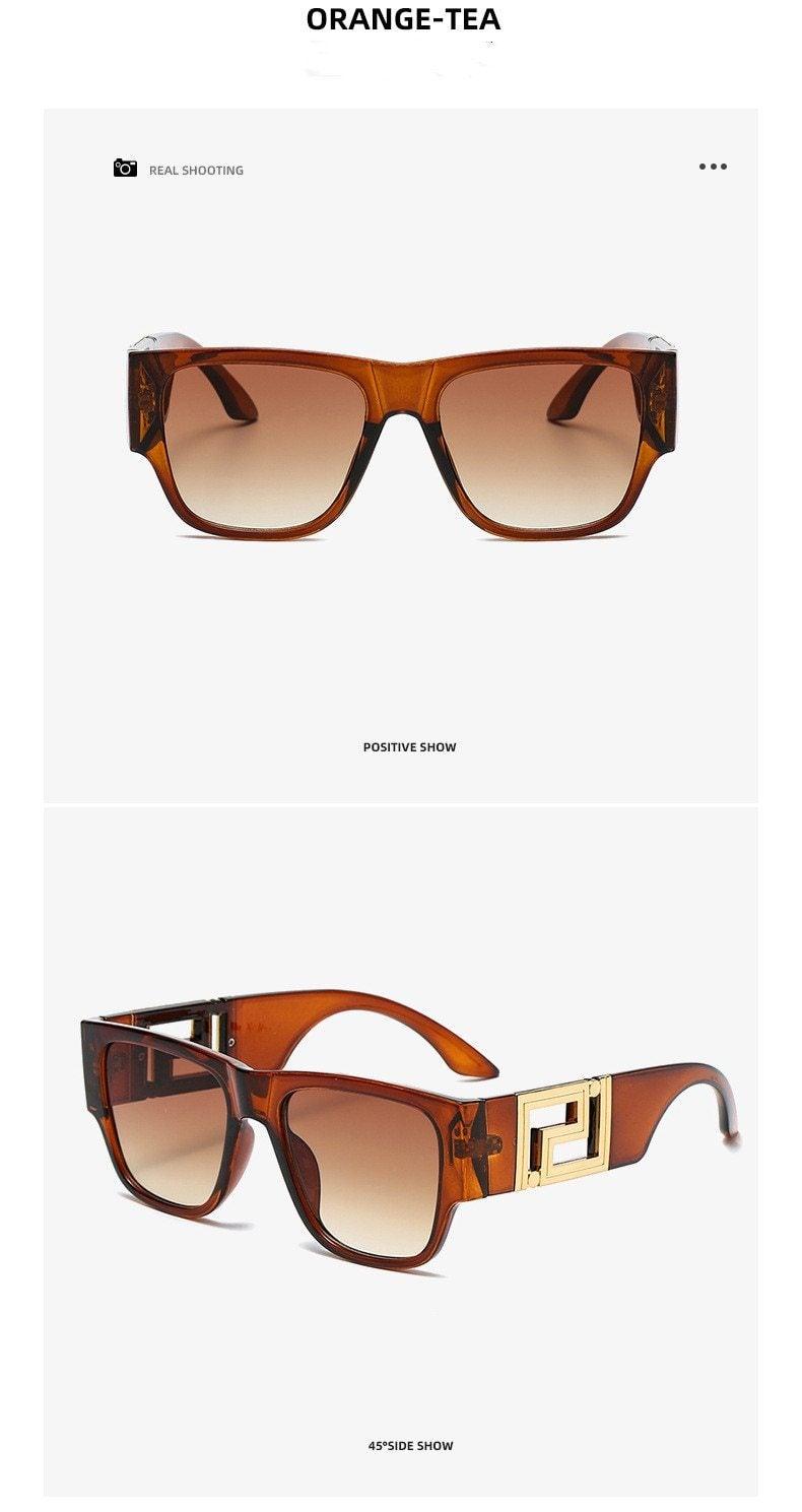 Stevvex Oversized Square Vintage Sunglasses – UV400 Fashion