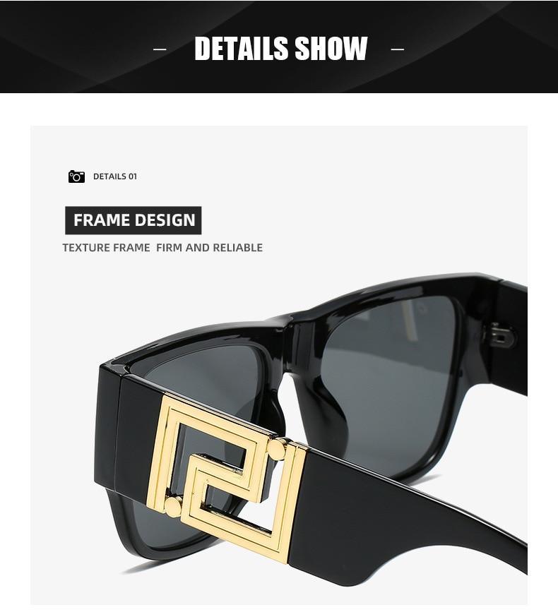 Stevvex Oversized Square Vintage Sunglasses – UV400 Fashion