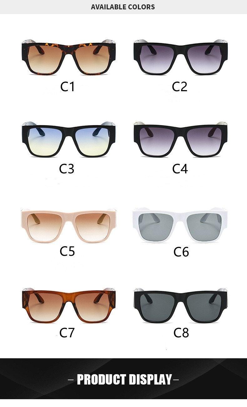 Stevvex Oversized Square Vintage Sunglasses – UV400 Fashion