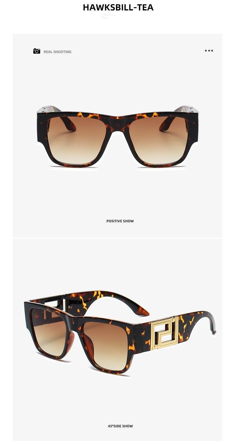 Stevvex Oversized Square Vintage Sunglasses – UV400 Fashion