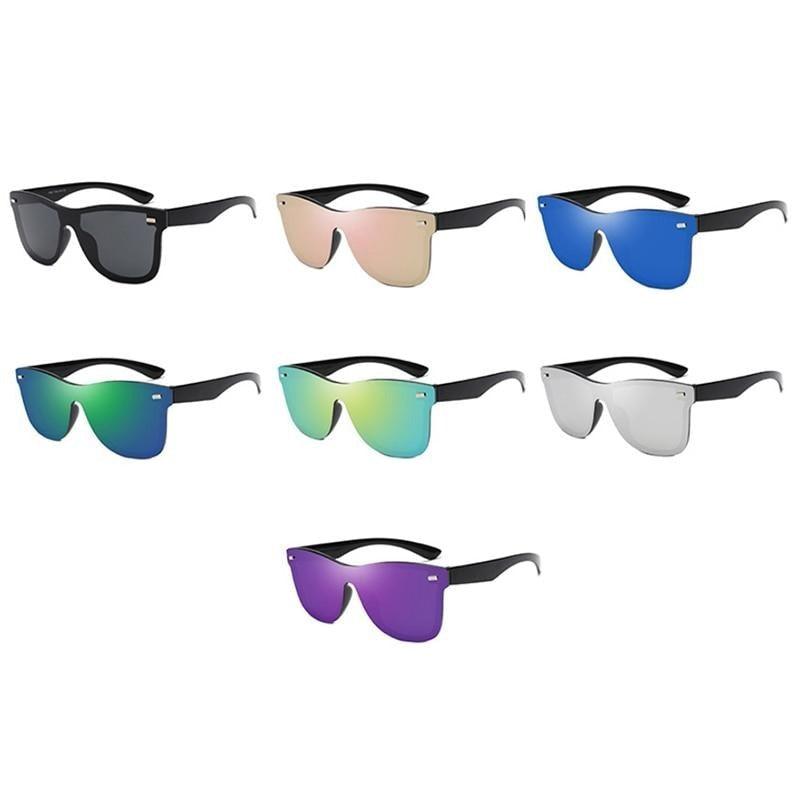 Colorful retro mirror sunglasses by Stevvex with vibrant frames, lightweight design, suitable for men and women, ideal for driving and sports.