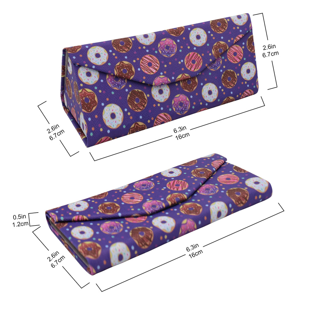 Donuts Print Vegan Leather Glasses Case