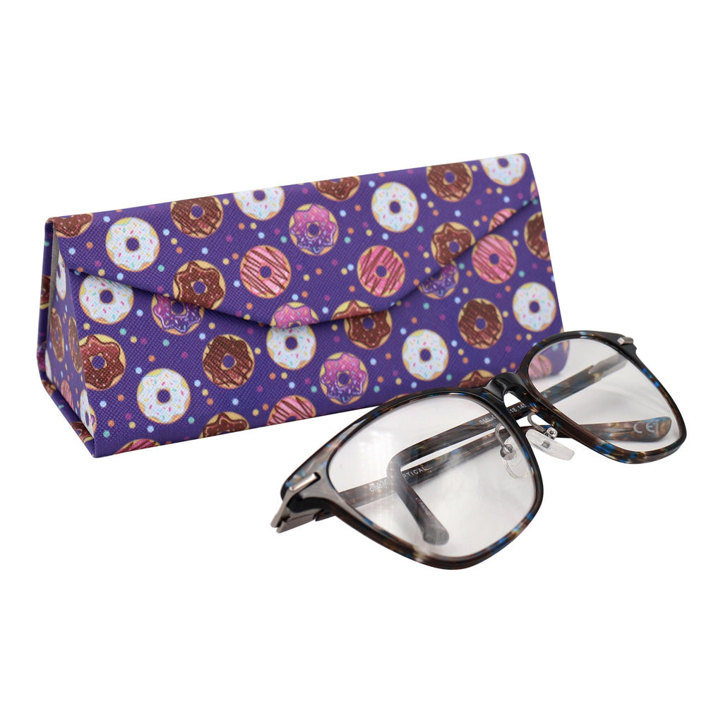 Donuts Print Vegan Leather Glasses Case
