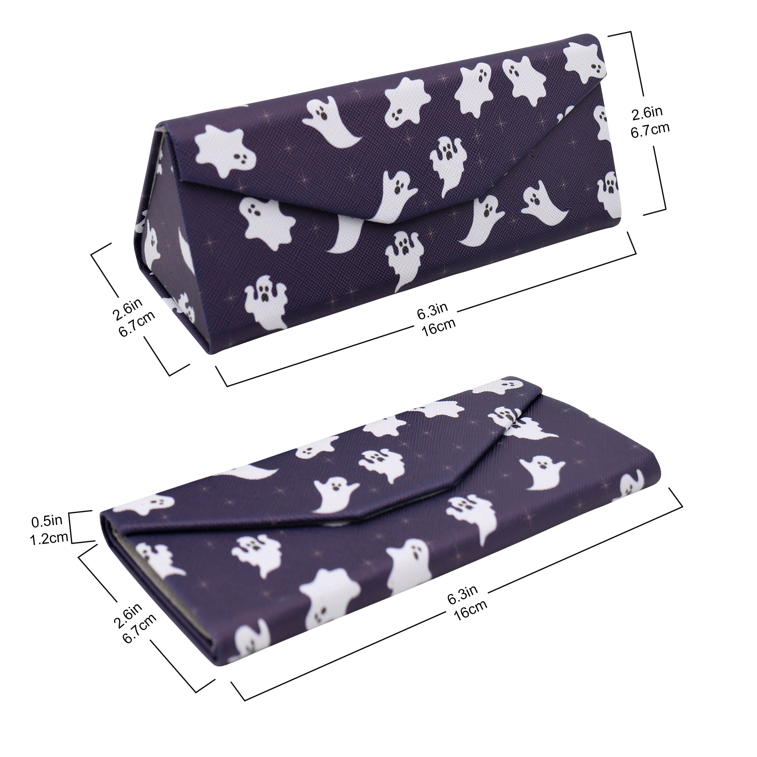 Ghost Print Vegan Leather Glasses Case