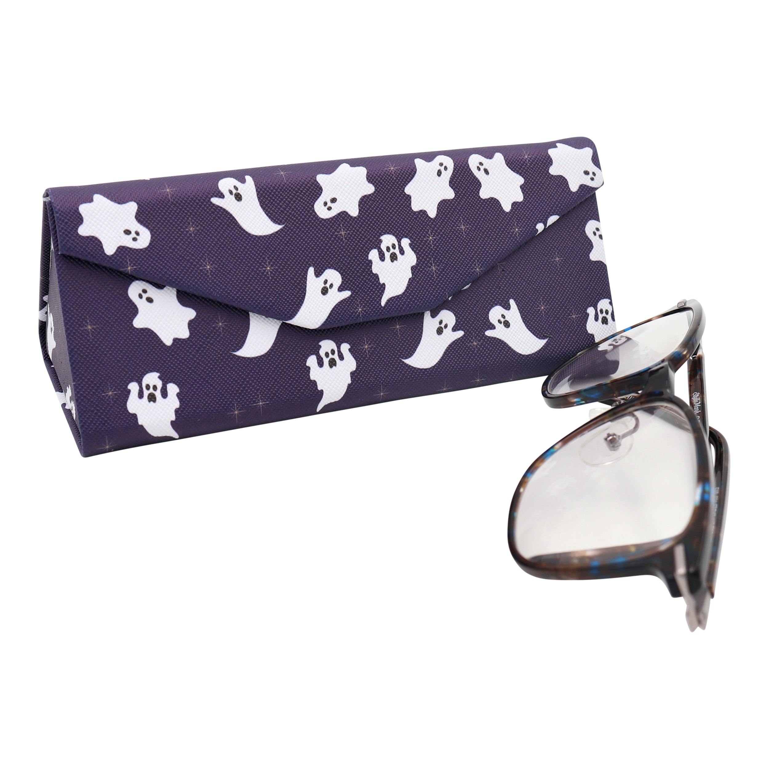 Ghost Print Vegan Leather Glasses Case