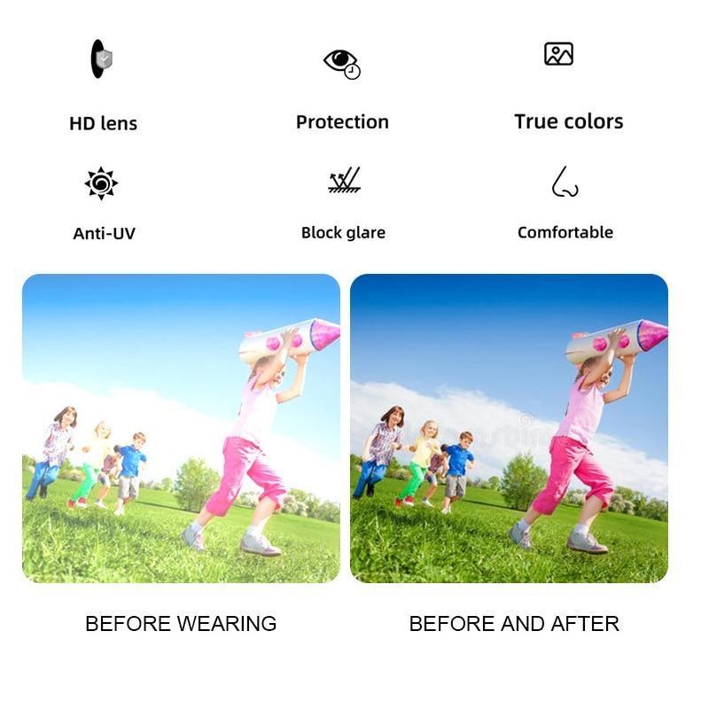 Cute round kids' sunglasses by Stevvex with UV400 protection, colorful mirror lenses, and child-friendly design for boys and girls.