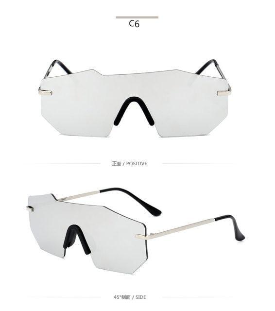 Stevvex UV400 cycling sunglasses with mirror lenses, frameless design, suitable for sports like baseball, fishing, skiing, and running.