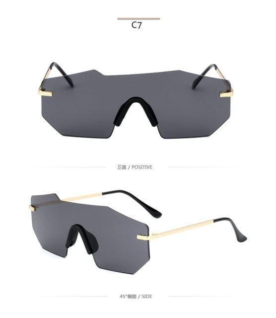 Stevvex UV400 cycling sports sunglasses with mirror lenses, frameless rectangle shape, suitable for men and women during outdoor activities.