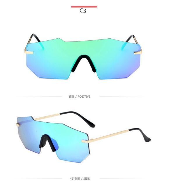 Stevvex UV400 cycling sports sunglasses with mirrored, frameless, rectangular shape for men and women, ideal for running, fishing, and skiing.
