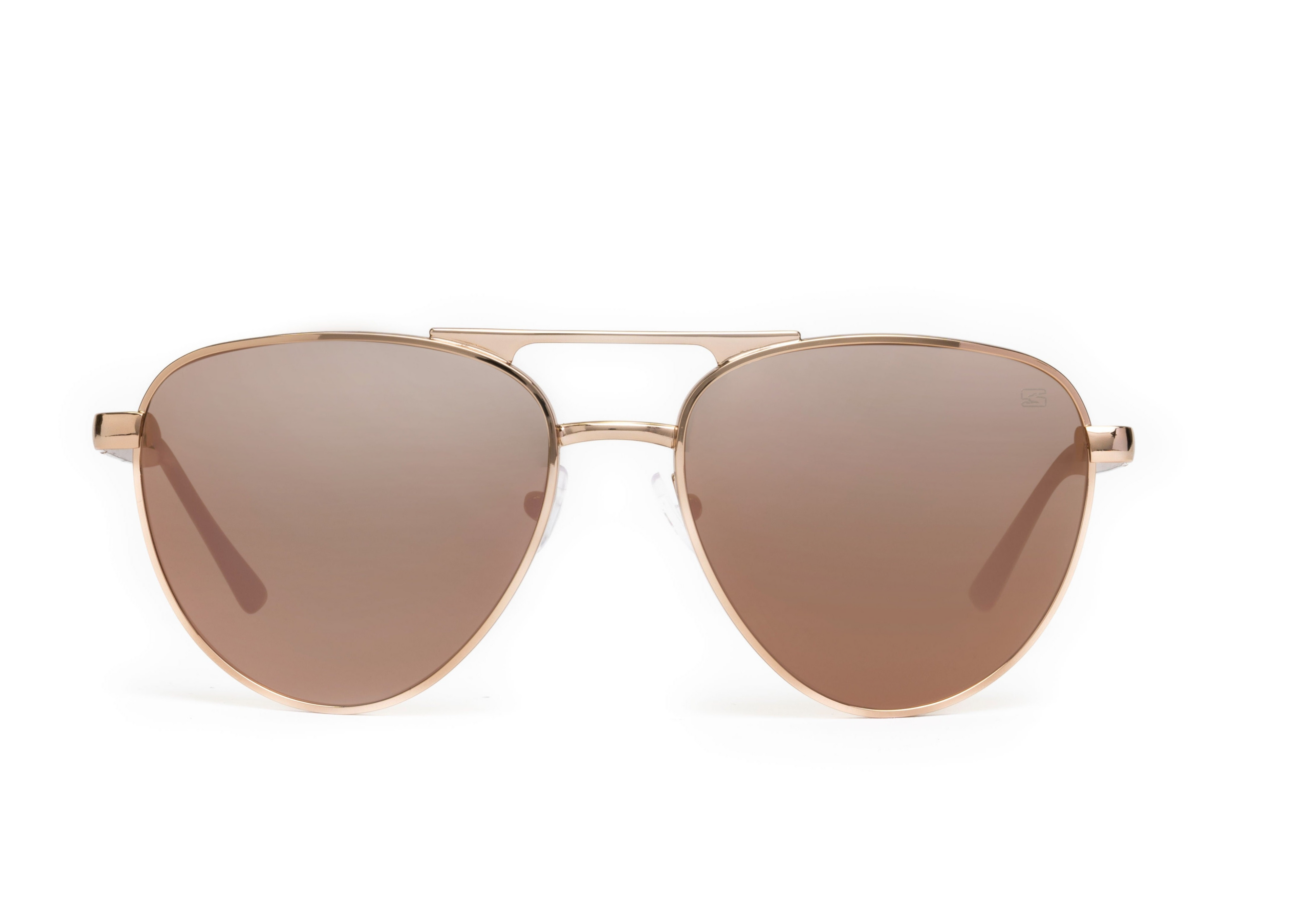 Skeleton Optics Dara Aviator Rose Gold Polarized Sunglasses for Men & Women
